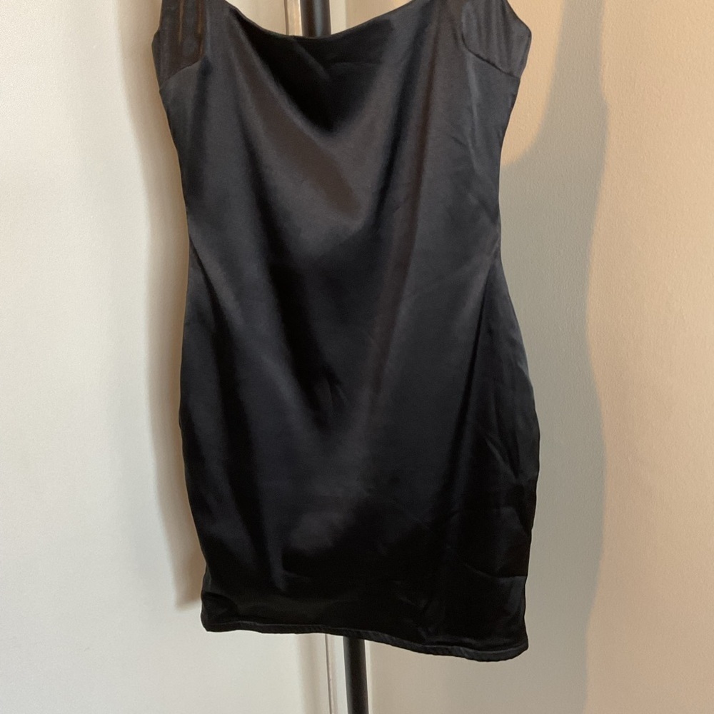 Source Unknown Black Bodycon Mini Dress Square Neck Sleeveless - Picture 4 of 9
